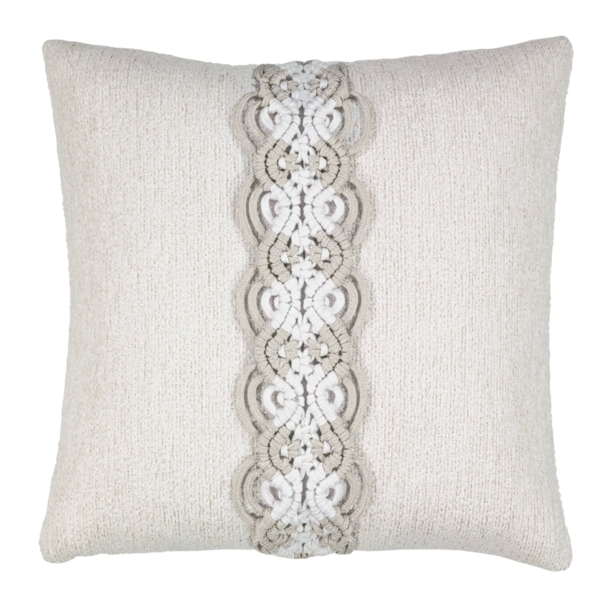 Oyster Macrame Indoor/Outdoor Pillow