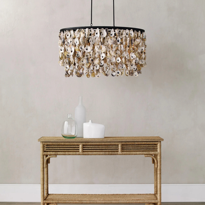 Oyster Shell Oval Chandelier - Our Boat House