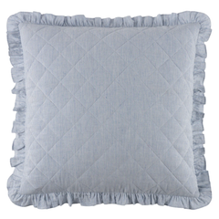Parris Stripe Linen Quilted Sham - French Blue