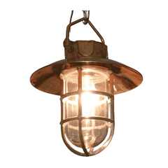 Ship Brass Hanging Light With Shade