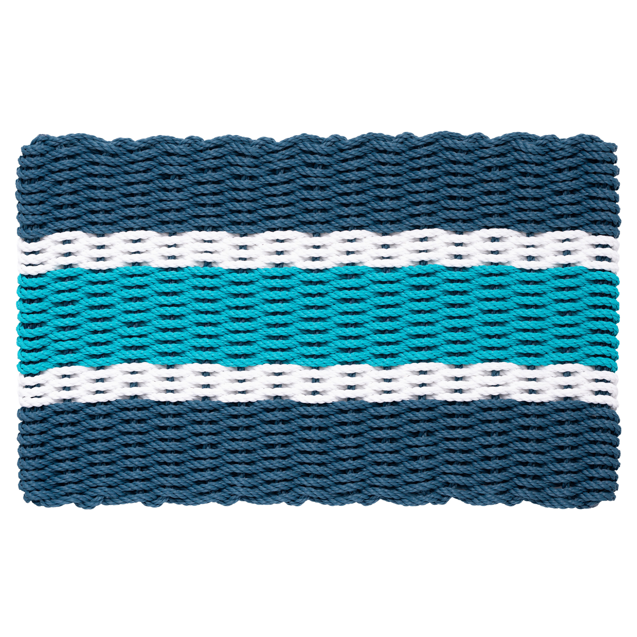 Rope Doormat - Cape Cod Aqua Coastal Stripe