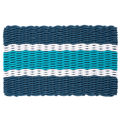 Rope Doormat - Cape Cod Aqua Coastal Stripe