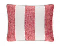 Awning Stripe Indoor/Outdoor Decorative Pillow - Red