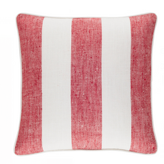 Awning Stripe Indoor/Outdoor Decorative Pillow - Red