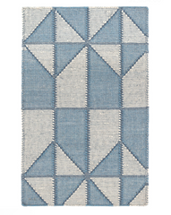 Ojai Blue Hand Loom Knotted Cotton Rug