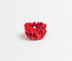 Coral Red Coated Napkin Ring - Set of Four