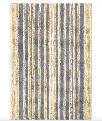 Calder Stripe Handwoven Jute Rug - Pewter Blue