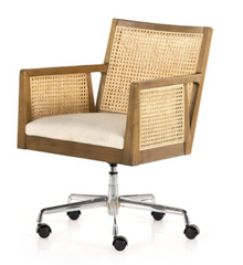 Aveda Straight Back Rattan Desk Arm Chair - Natural