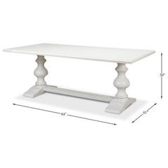 Southern Shores White Trestle Dining Table