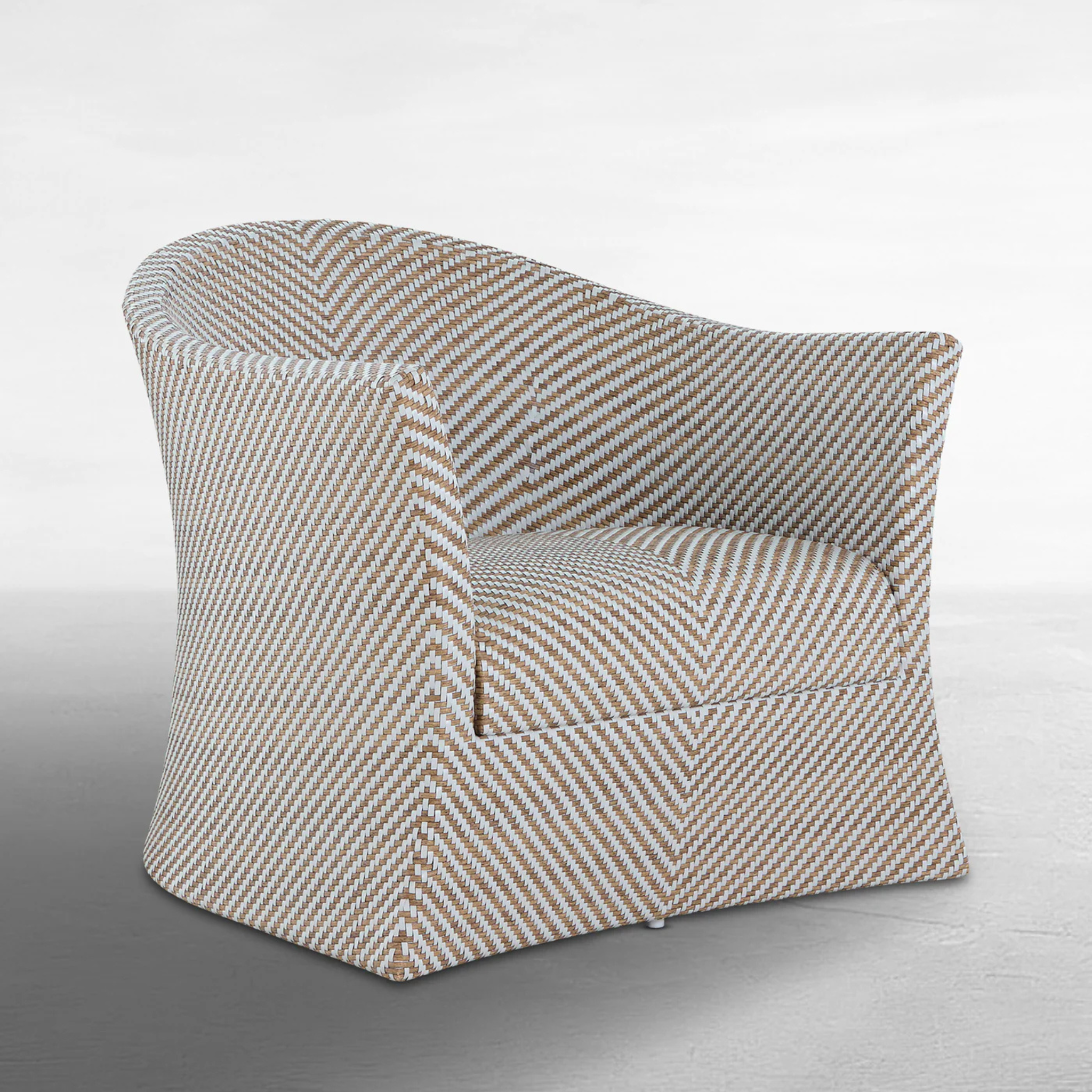 Palm Beach Outdoor Swivel Lounge Chair - Natural & White