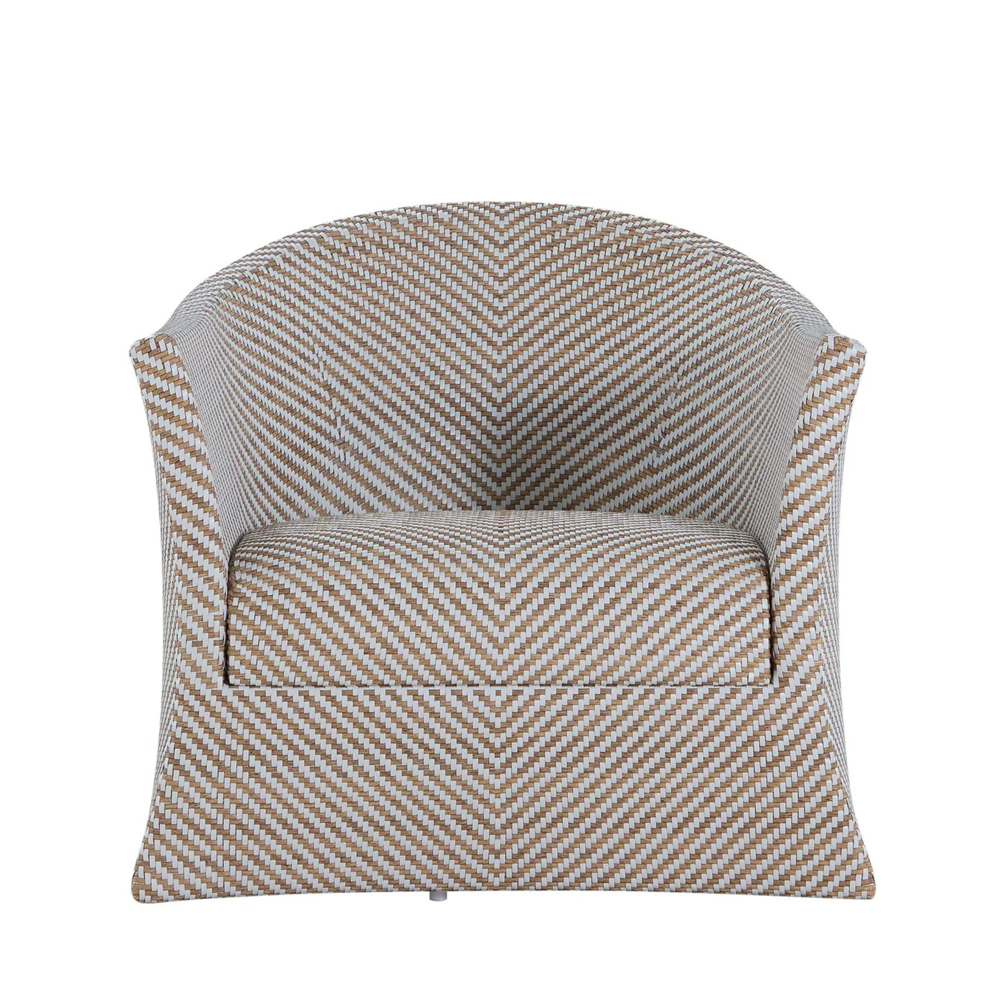 Palm Beach Outdoor Swivel Lounge Chair - Natural & White