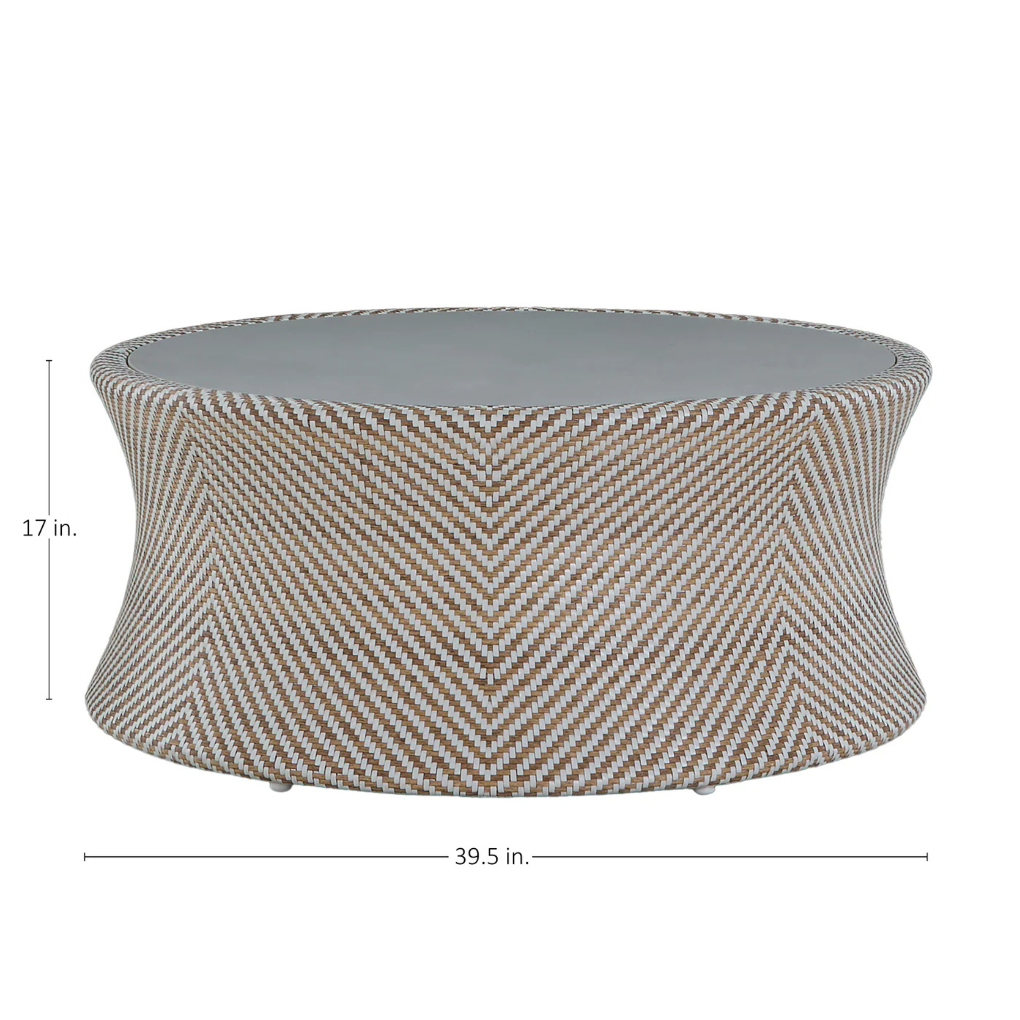 Palm Beach Outdoor Coffee Table - Natural & White