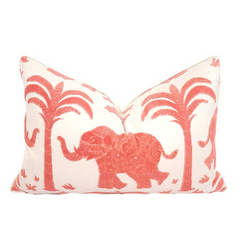 Darby Pink Elephant Lumbar Pillow