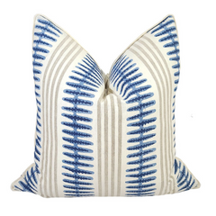 Fern Stripe Blue Pillow