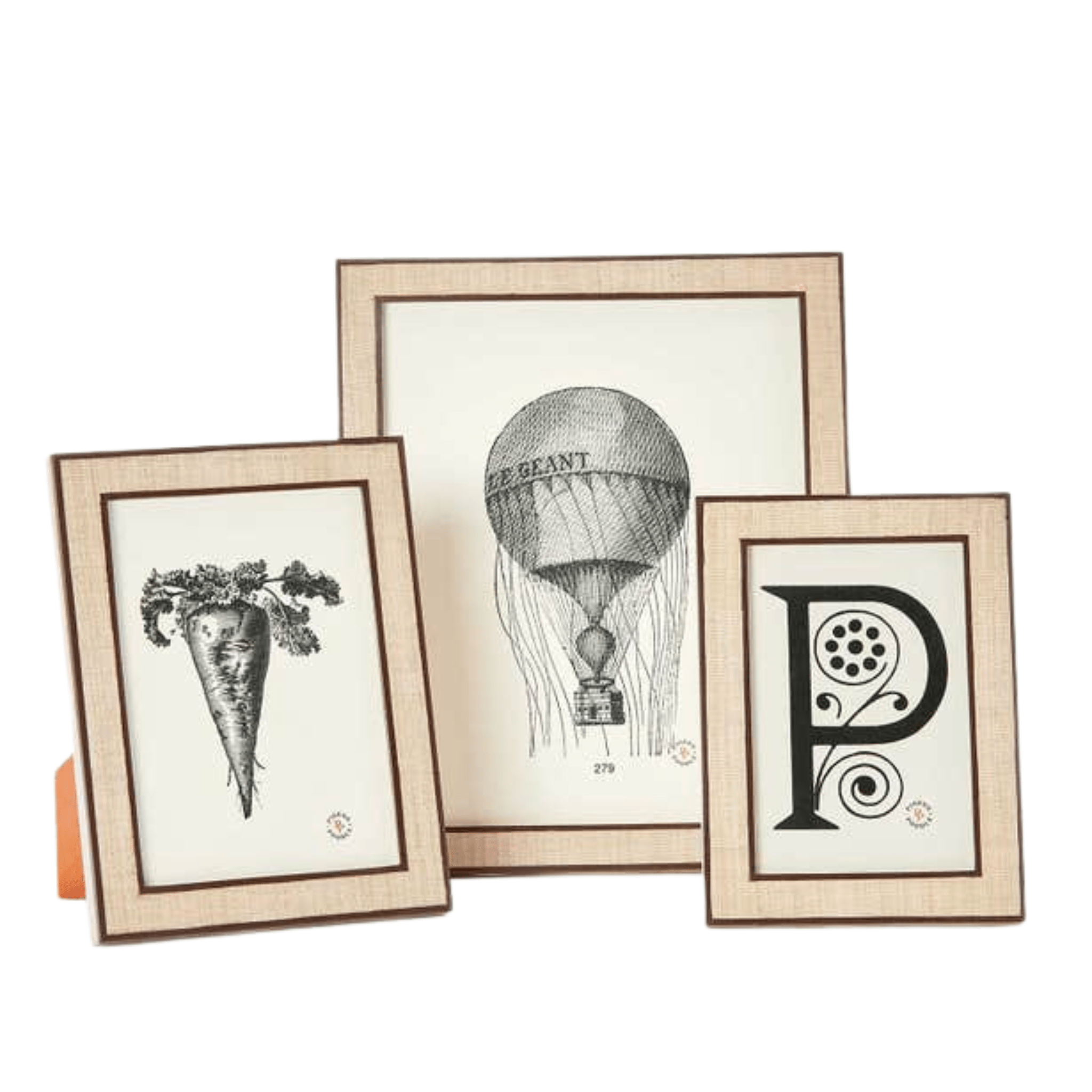 Aberdeen Abaca & Brown Picture Frame - Three Sizes - Our Boat House
