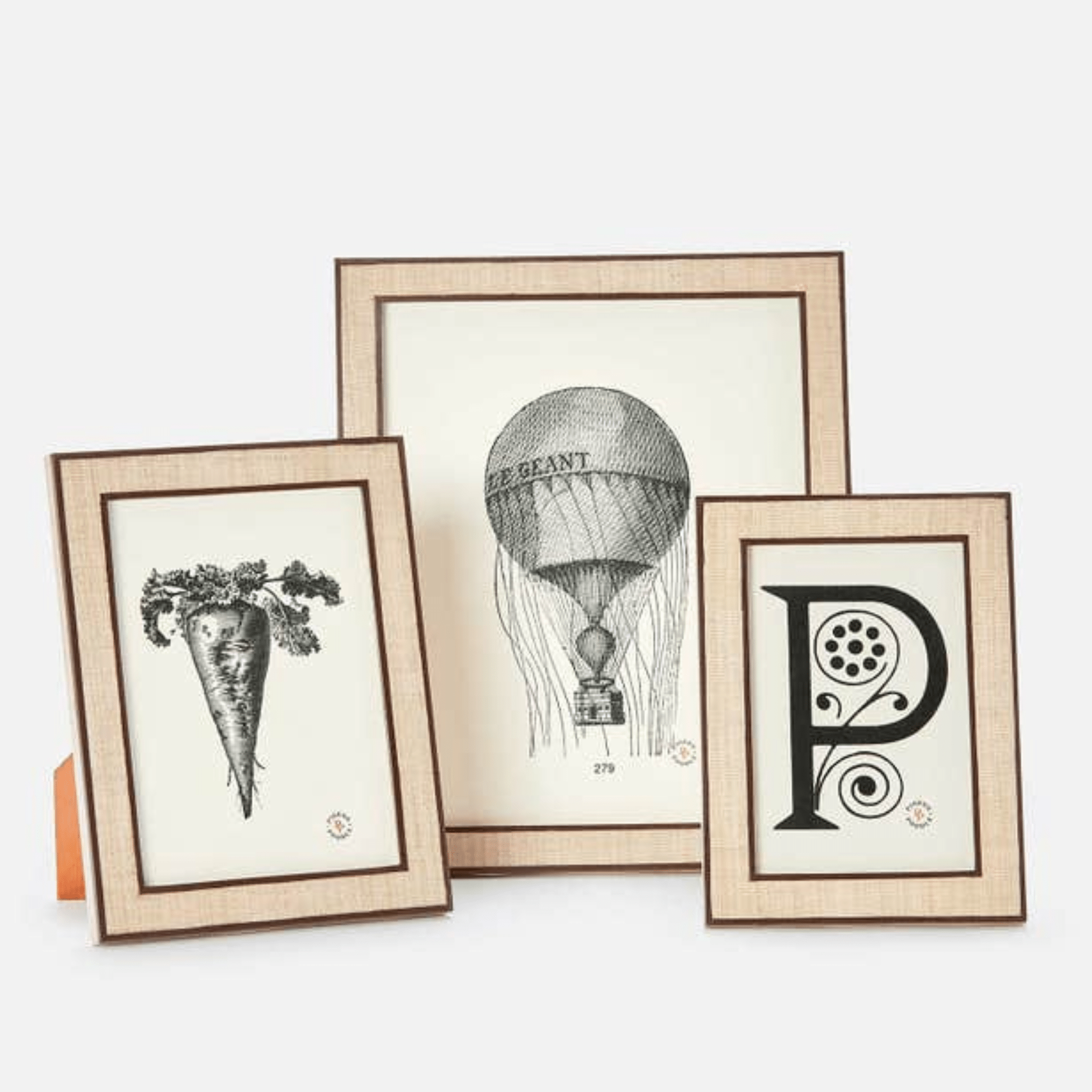 Aberdeen Abaca & Brown Picture Frame - Three Sizes - Our Boat House