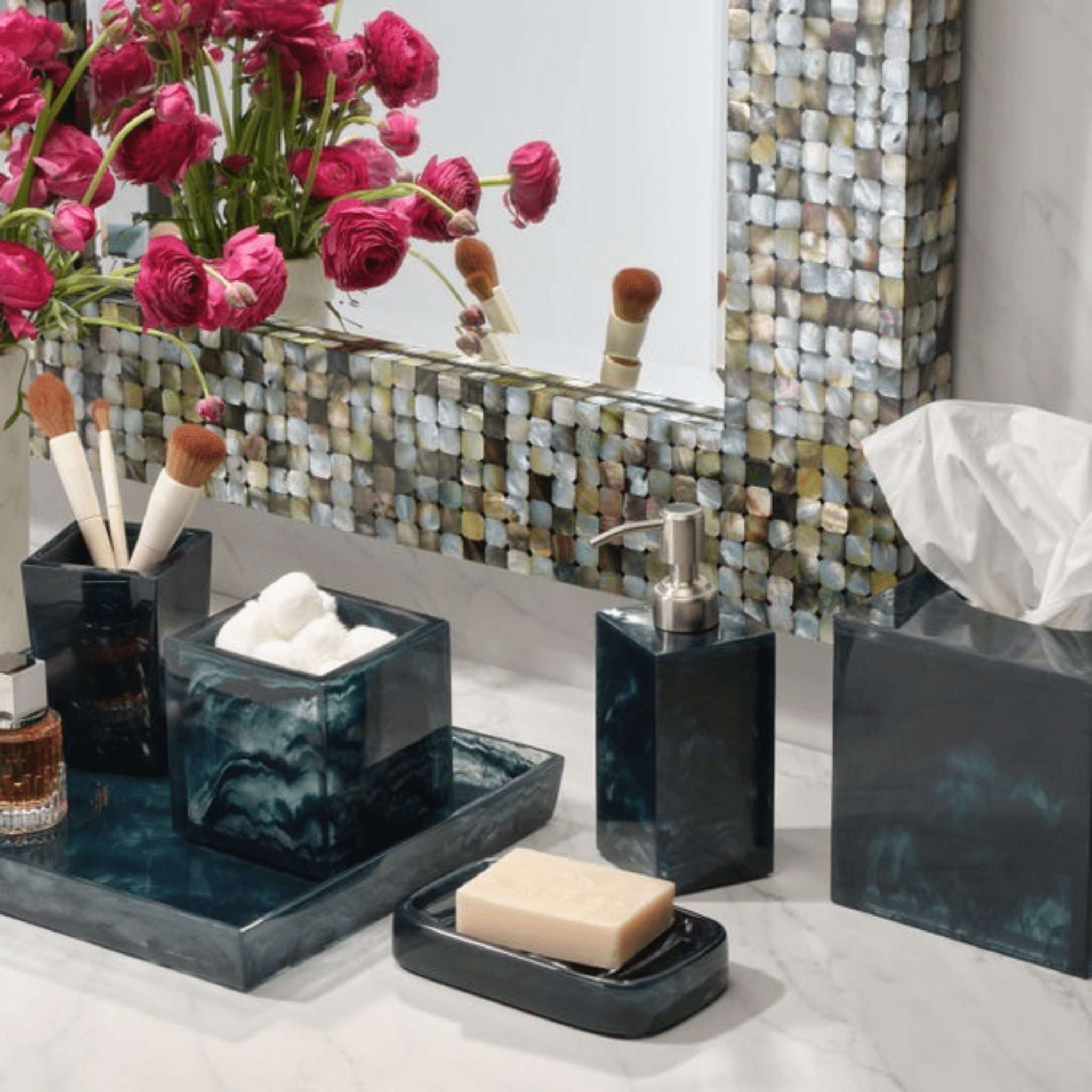 Abiko Bath Accessories - Dark Teal - Our Boat House