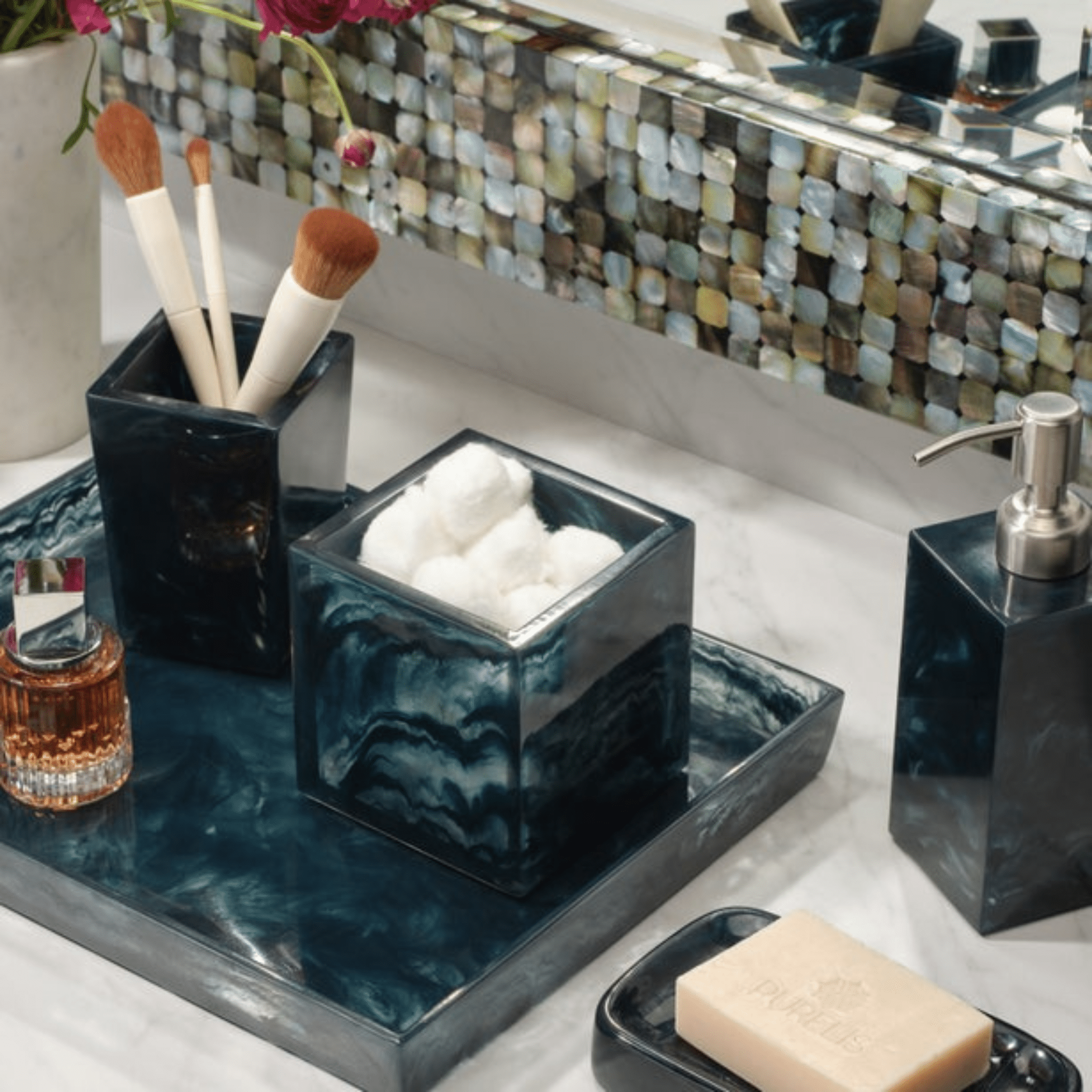 Abiko Bath Accessories - Dark Teal - Our Boat House