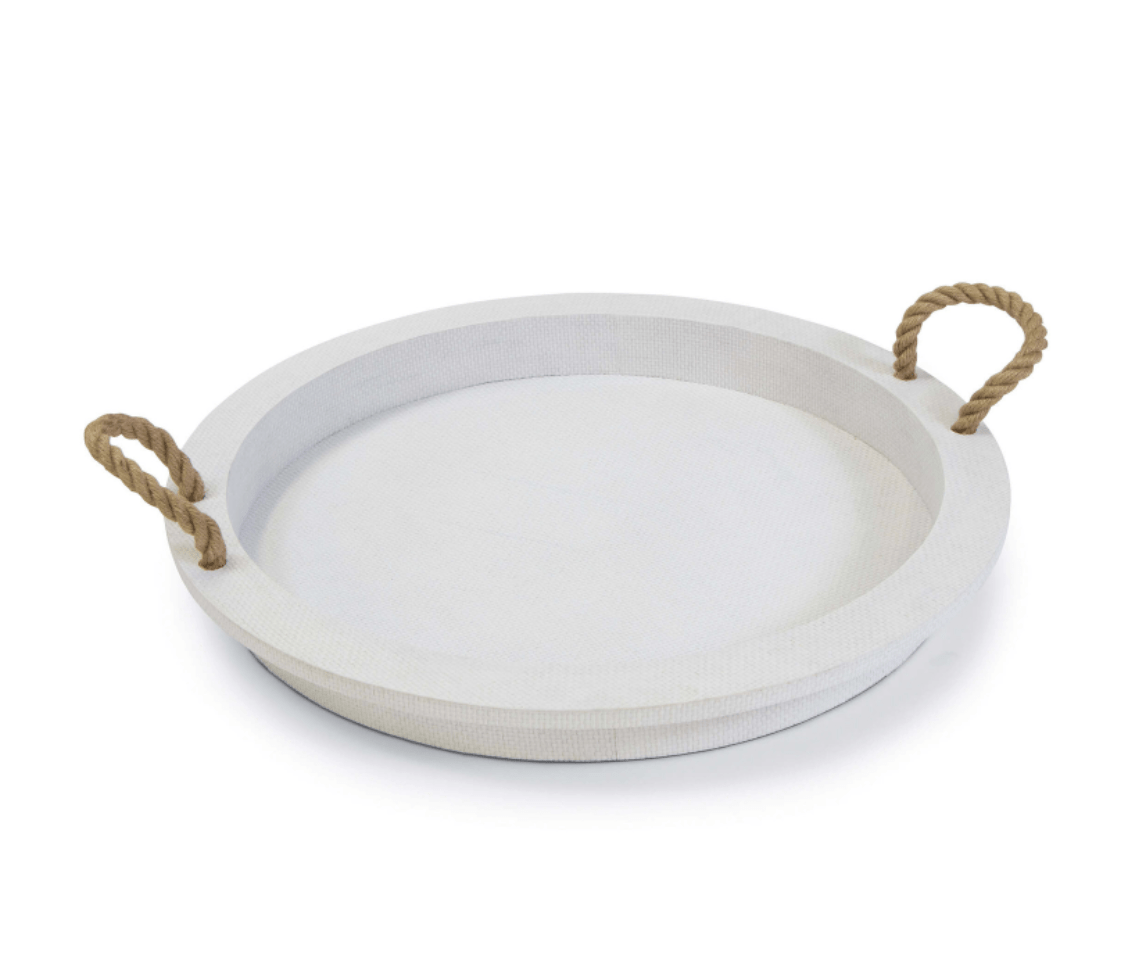 Aegean Serving Tray in White - Our Boat House