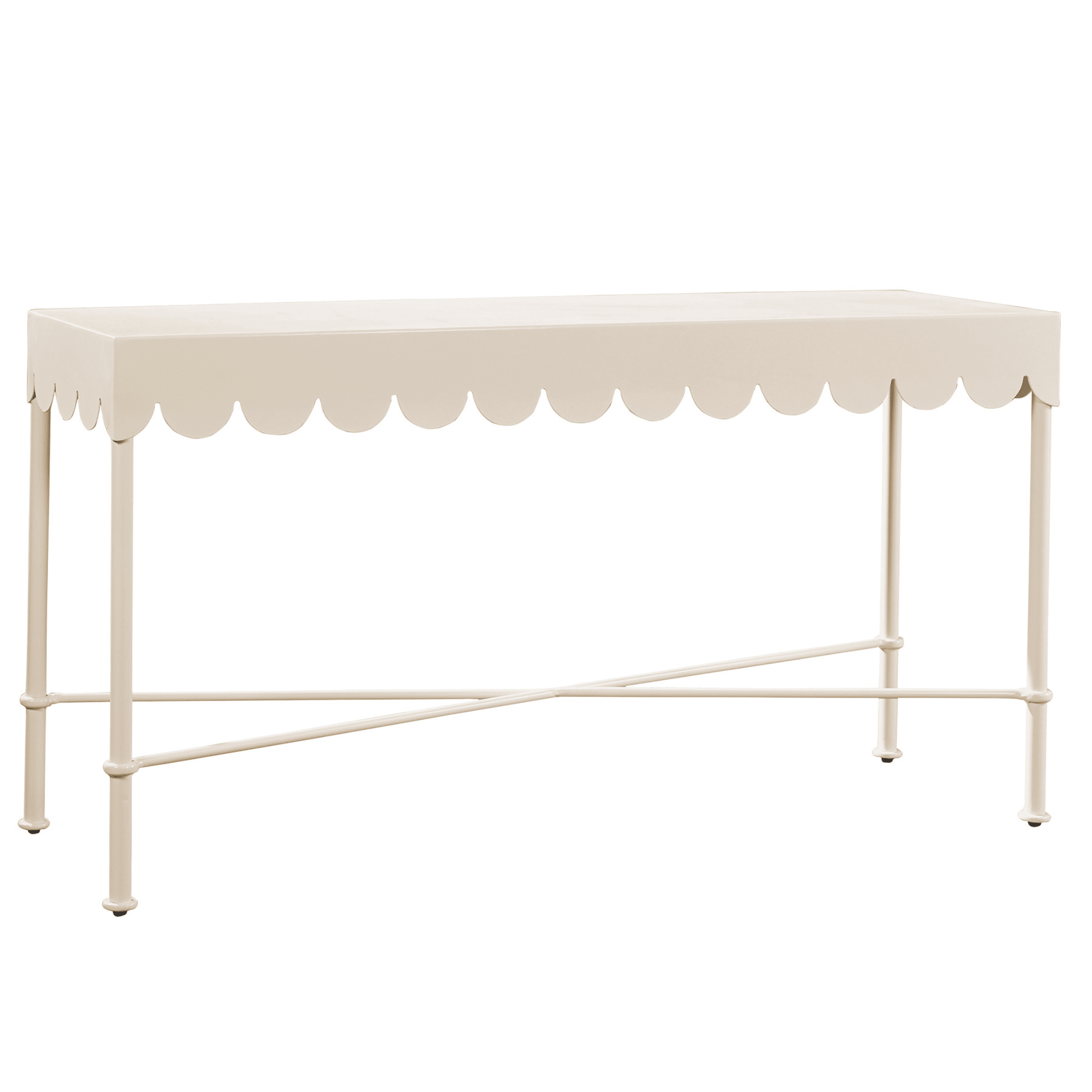 Aimee Scalloped Aluminum Outdoor Console Table - Our Boat House