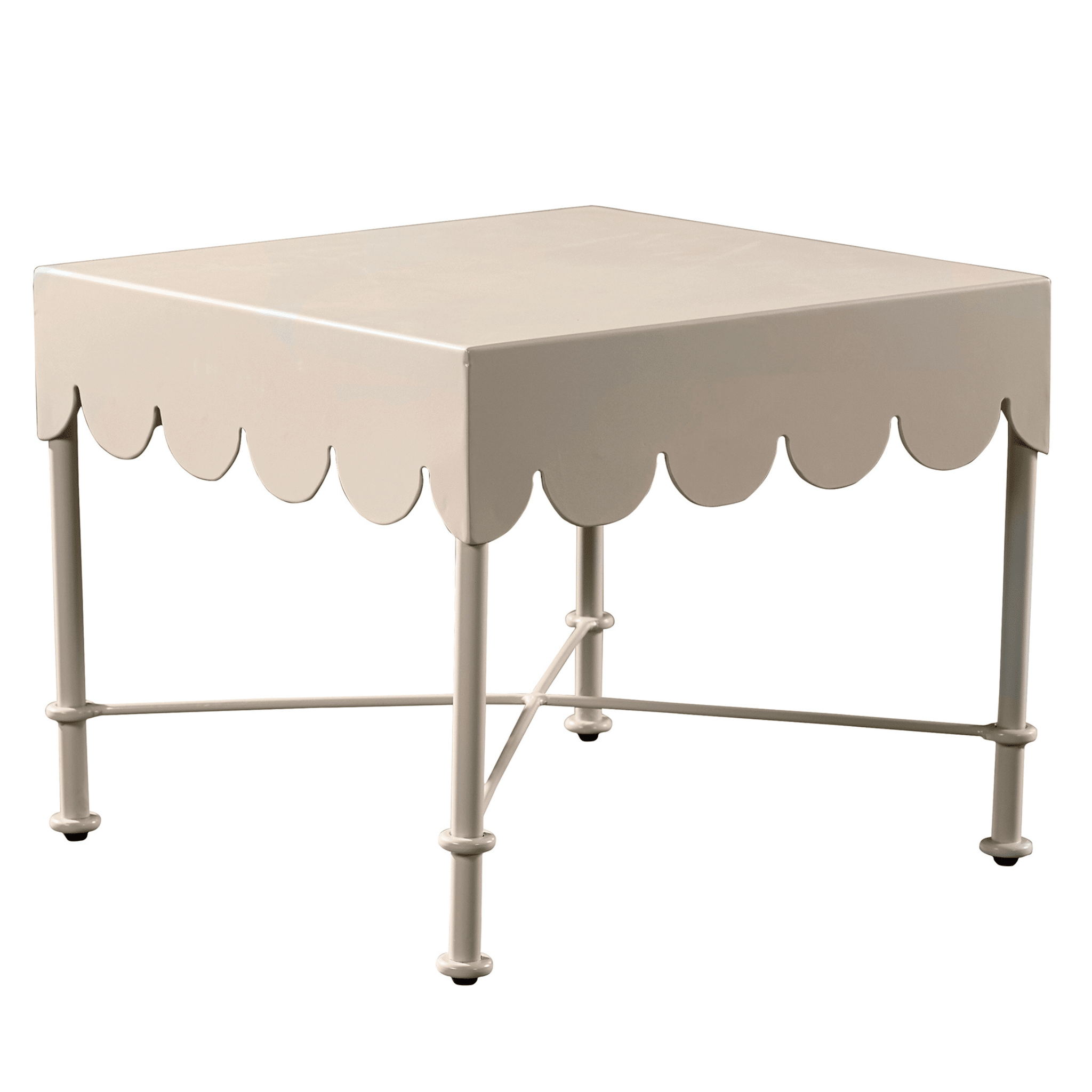 Aimee Scalloped Aluminum Outdoor End Table - Our Boat House