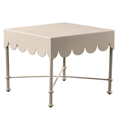 Aimee Scalloped Aluminum Outdoor End Table - Our Boat House