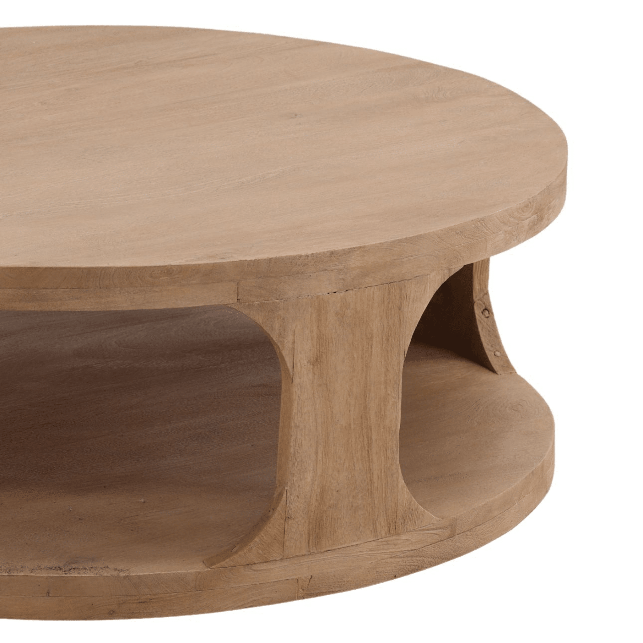 Aleski Natural Round Coffee Table - Our Boat House