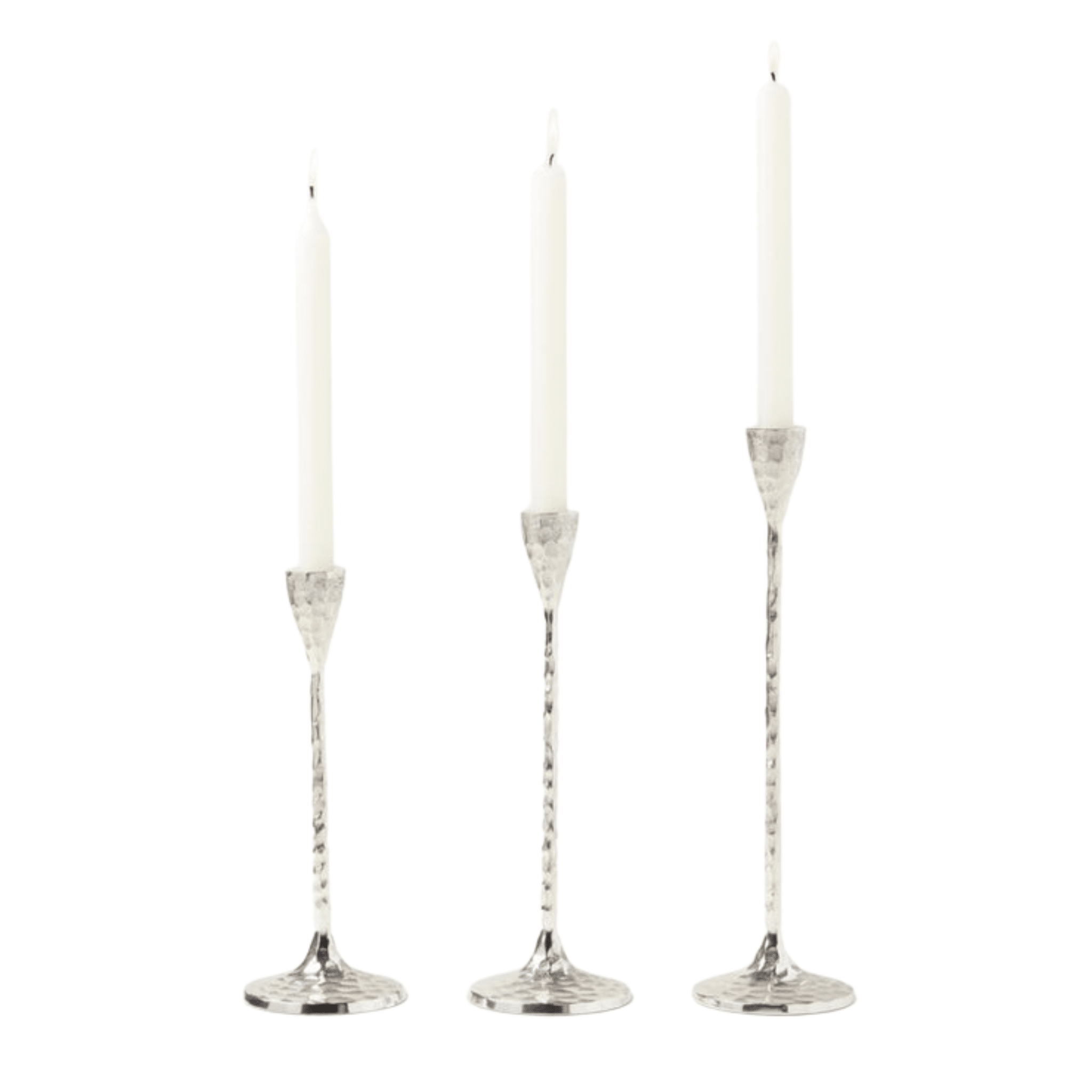 Alina Silver Candle Holders - Set of Three - Our Boat House