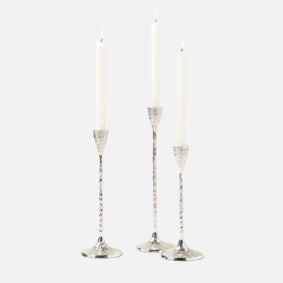 Alina Silver Candle Holders - Set of Three - Our Boat House