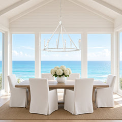 Aloni White Gesso Candelabra Chandelier - Our Boat House