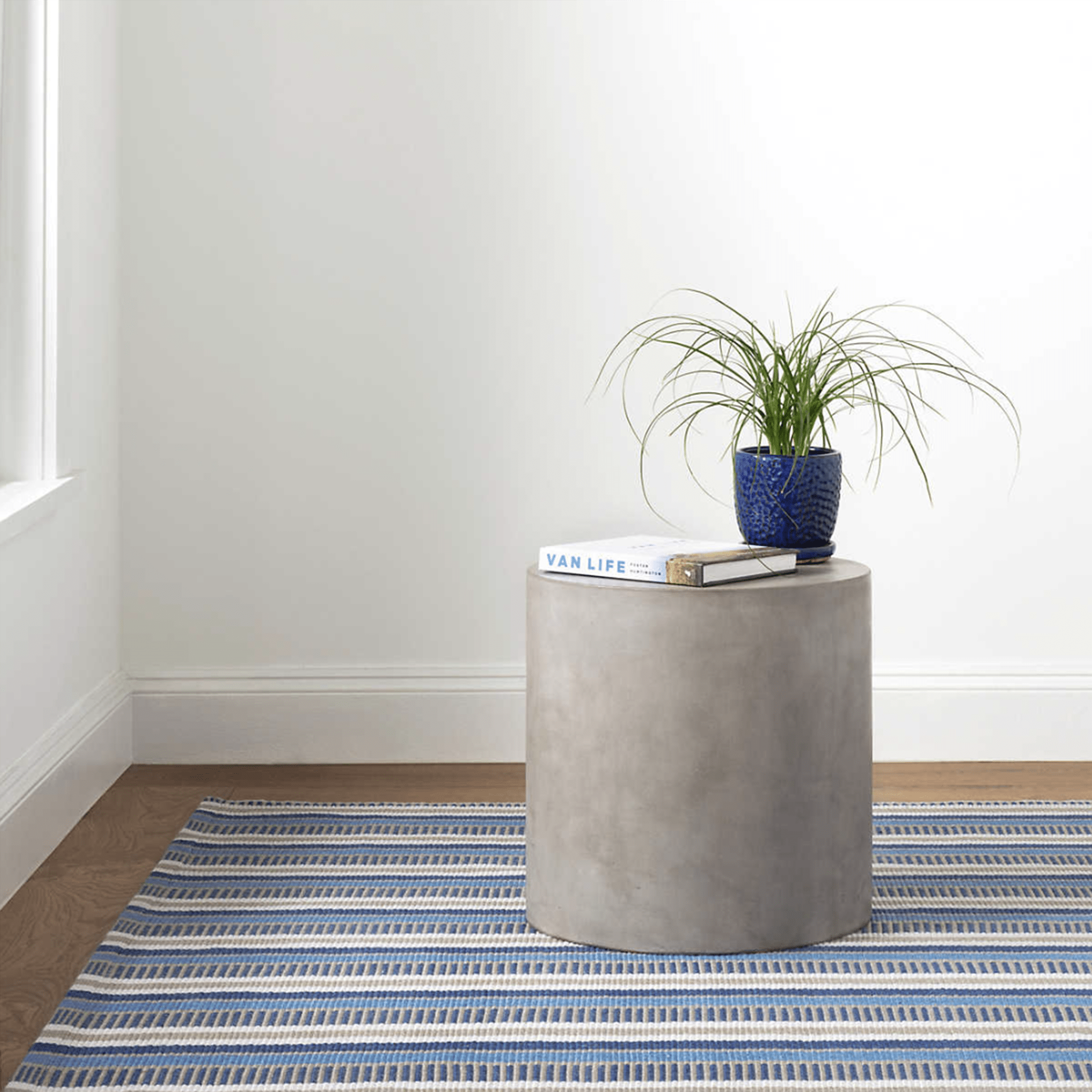 Always Greener Indoor/Outdoor Rug - Blue & Grey Stripe - Our Boat House