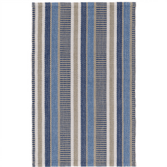Always Greener Indoor/Outdoor Rug - Blue & Grey Stripe - Our Boat House