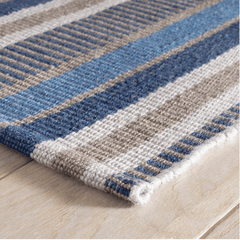 Always Greener Indoor/Outdoor Rug - Blue & Grey Stripe - Our Boat House