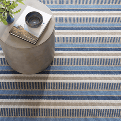 Always Greener Indoor/Outdoor Rug - Blue & Grey Stripe - Our Boat House