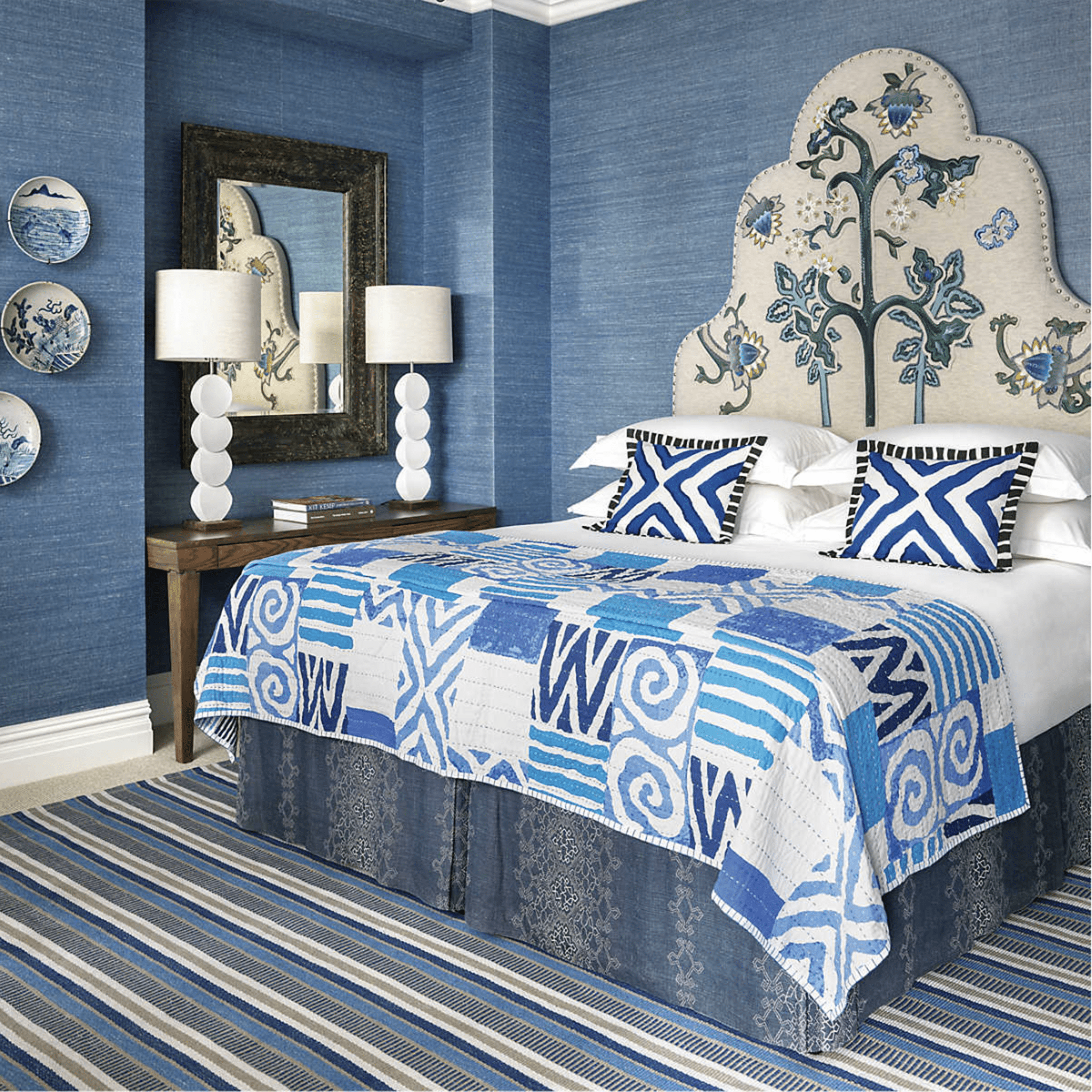 Always Greener Indoor/Outdoor Rug - Blue & Grey Stripe - Our Boat House