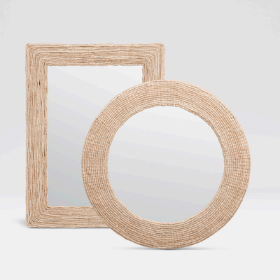 Amani Abaca Rope Mirror - Two Shapes/Sizes - Our Boat House