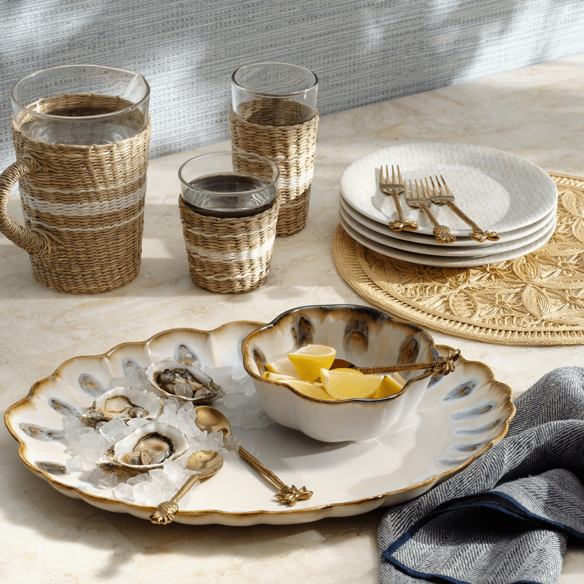 Amoria Oval Serving Platter Set - Our Boat House
