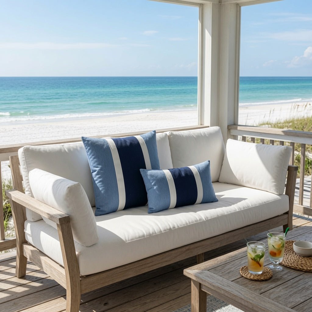 Anna Maria Island Indoor/Outdoor Pillow - Ocean - Our Boat House