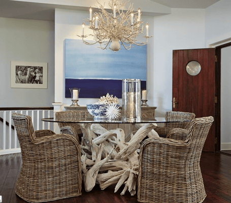 Antique White Coral Small 6 - Light Chandelier - Our Boat House