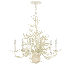 Antique White Coral Small 6 - Light Chandelier - Our Boat House