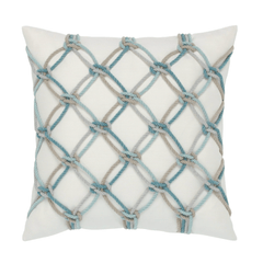 Aqua Rope Knot Indoor/Outdoor Pillow - Our Boat House
