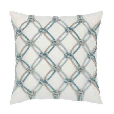 Aqua Rope Knot Indoor/Outdoor Pillow - Our Boat House