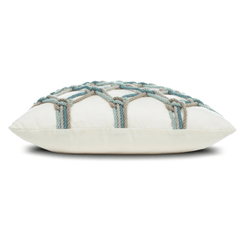 Aqua Rope Knot Indoor/Outdoor Pillow - Our Boat House