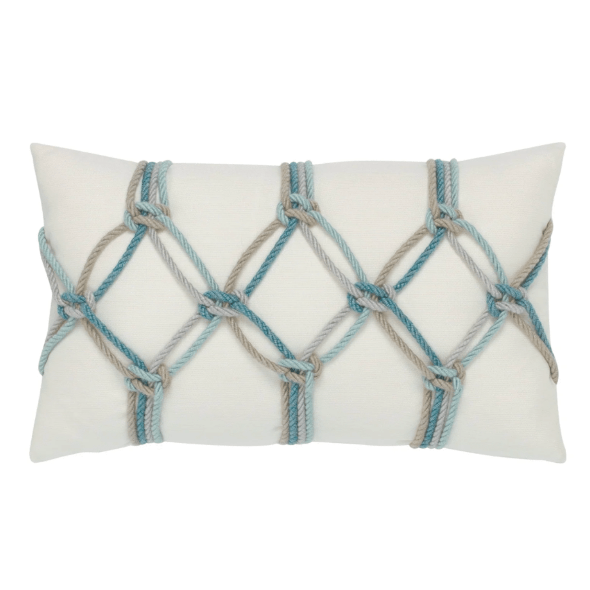 Aqua Rope Knot Indoor/Outdoor Pillow - Our Boat House