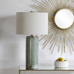 Arman Aqua Crackle Table Lamp - coastal inspired home furnishing