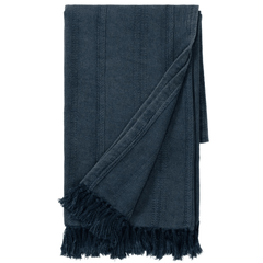 Asher Navy Cotton Throw - Our Boat House