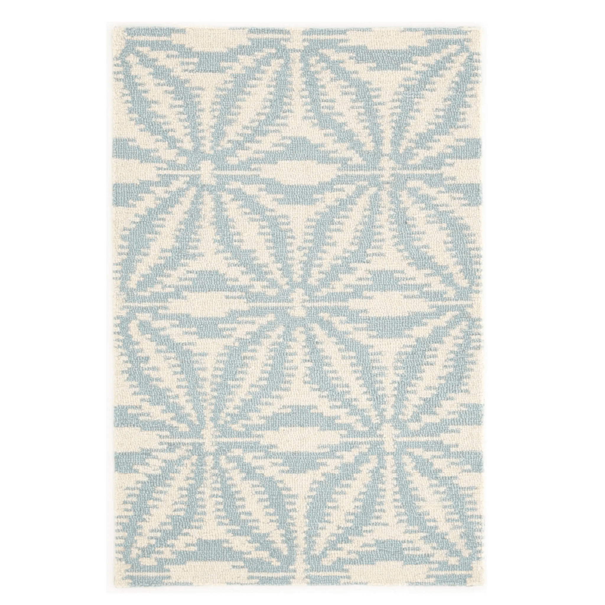 Aster Hand Micro Hooked Wool Rug - Sky & Ivory - Our Boat House