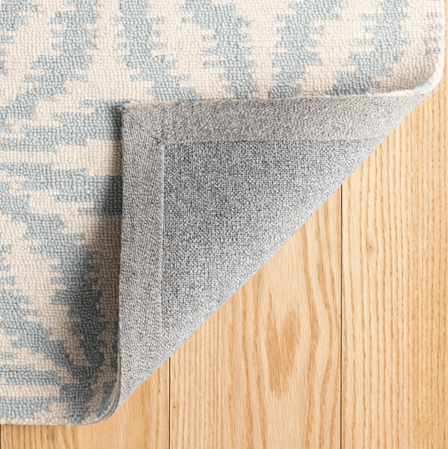 Aster Hand Micro Hooked Wool Rug - Sky & Ivory - Our Boat House