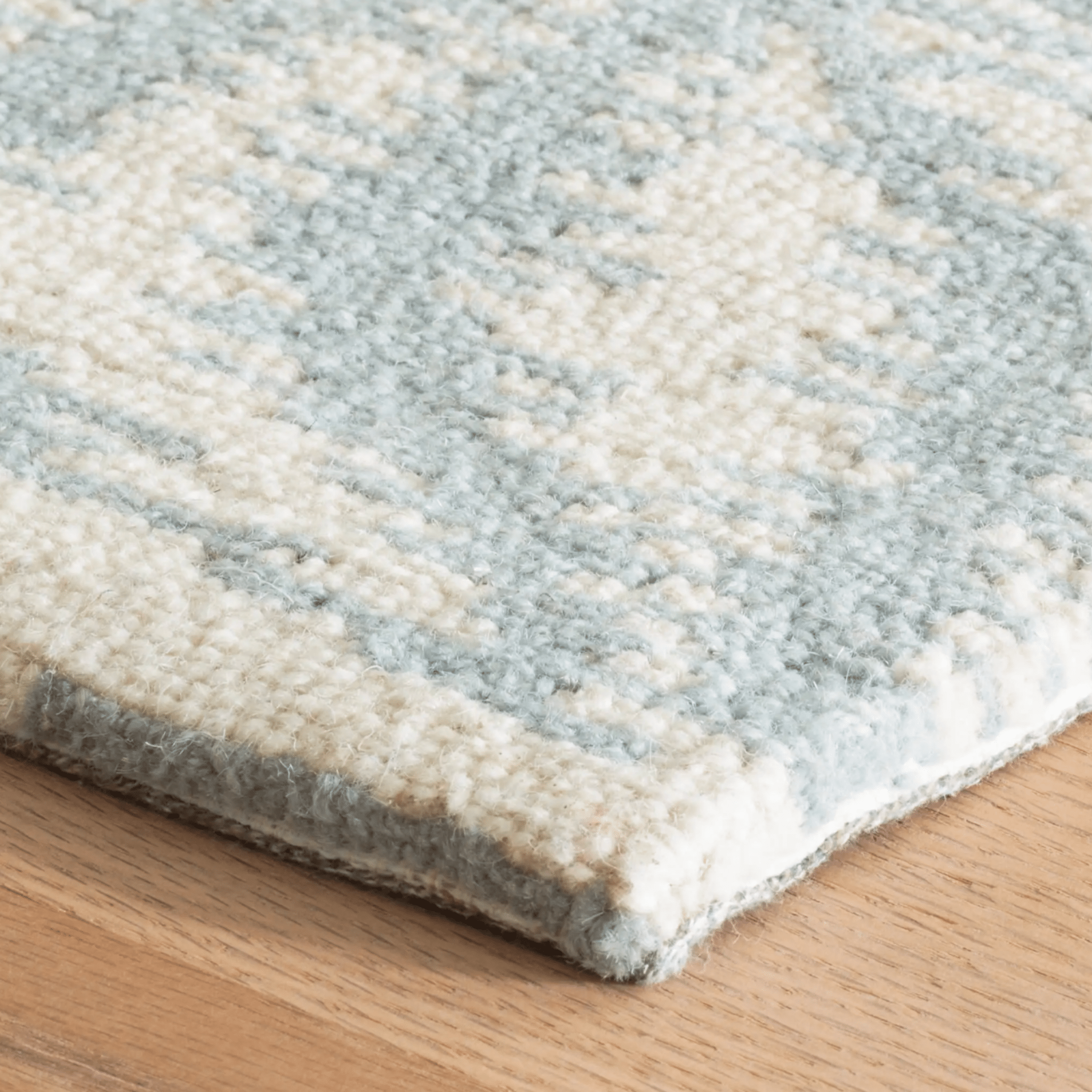 Aster Hand Micro Hooked Wool Rug - Sky & Ivory - Our Boat House