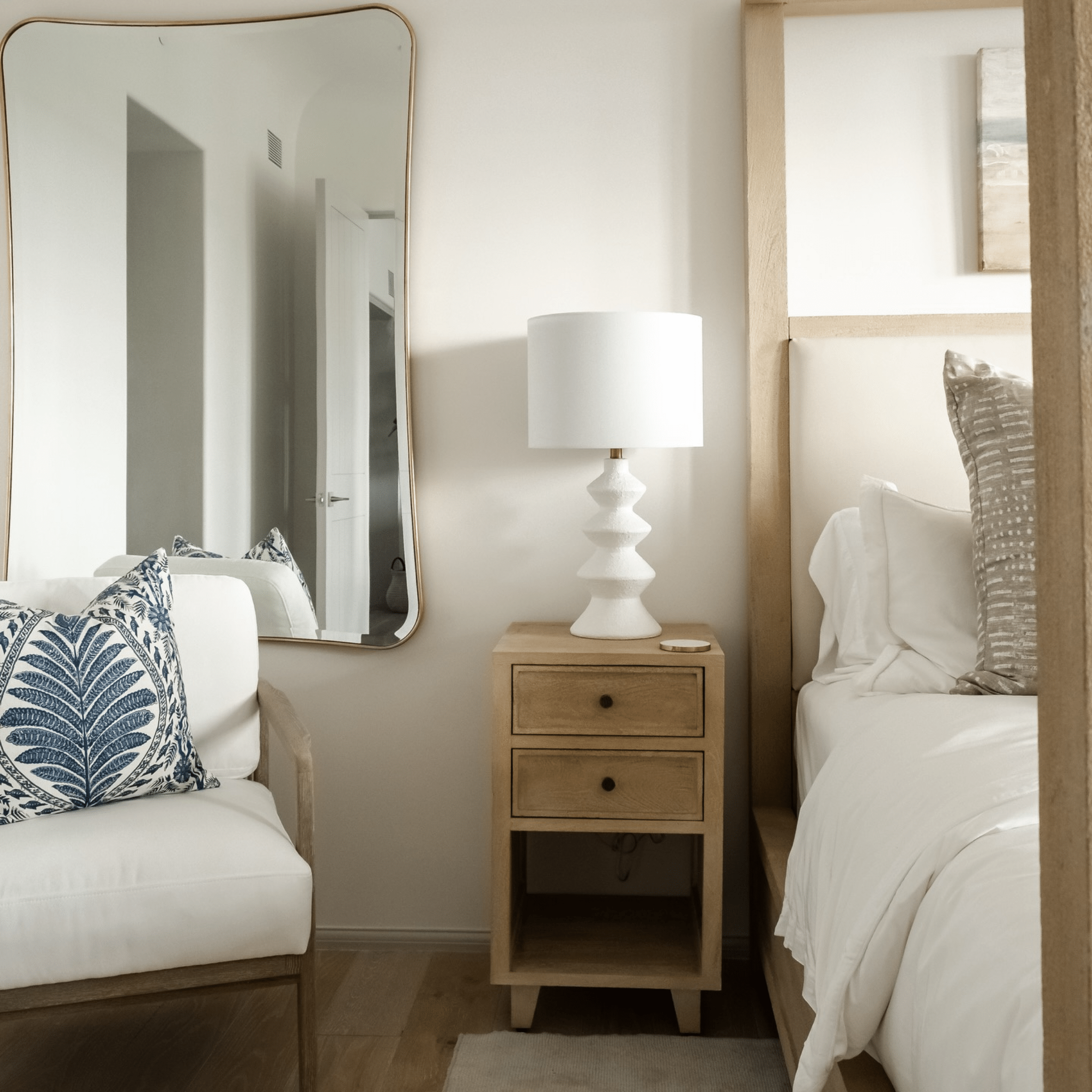 Augustine Nightstand - Bleached White (Two Sizes) - Our Boat House